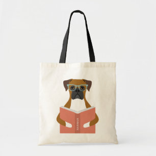 Boxer Dog Pink Cirlce Tote Bag
