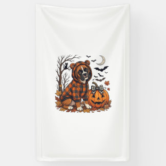 Boxer Dog Plaid Hoodie Halloween Pumpkin Bats_1 Banner