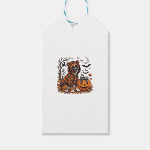 Boxer Dog Plaid Hoodie Halloween Pumpkin Bats_1 Gift Tags