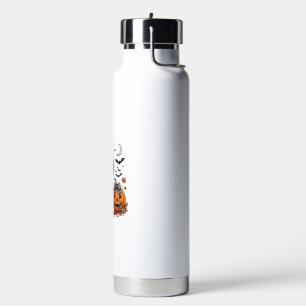 Boxer Dog Plaid Hoodie Halloween Pumpkin Bats_1 Water Bottle