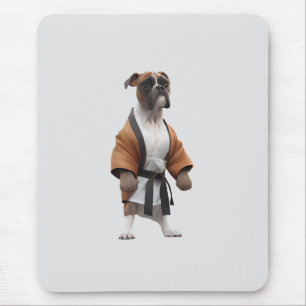 Boxer Dog Play Karate, Karate Champion Boxer Dog C Mouse Mat