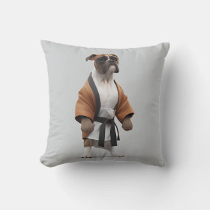 Boxer Dog Play Karate, Karate Champion Boxer Dog Cushion