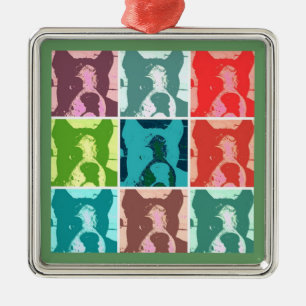 Boxer Dog/Pop Art Metal Tree Decoration