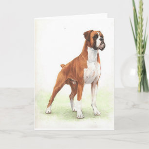 Boxer Dog Portrait Blank Greeting Card
