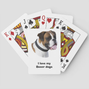 Boxer dog portrait photo playing cards