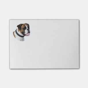 Boxer dog portrait photo post-it notes