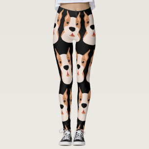 BOXER DOG PRINT YOGA PANTS LEGGINGS