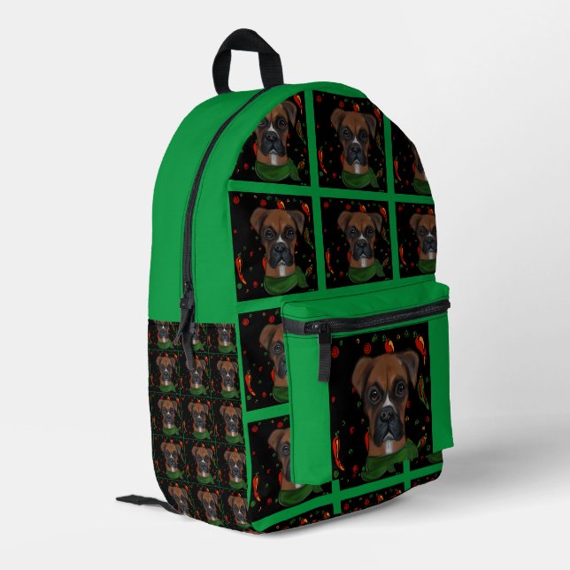 BOXER DOG PRINTED BACKPACK (Back Corner Left)