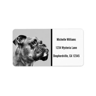 Boxer dog profile label