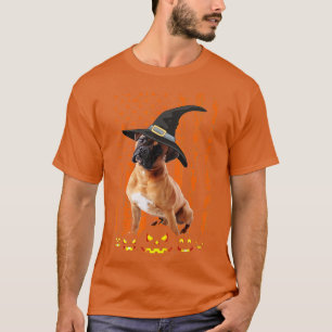 Boxer Dog Pumpkin American Flag Vintage Halloween T-Shirt
