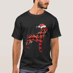 Boxer Dog Red Plaid Buffalo Pyjamas Xmas Gifts For T-Shirt