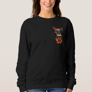 Boxer Dog Reindder In Pocket  Christmas Dog Lovers Sweatshirt