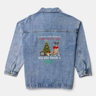 Boxer Dog Reindeer Christmas Tree Ornament Decorat Denim Jacket