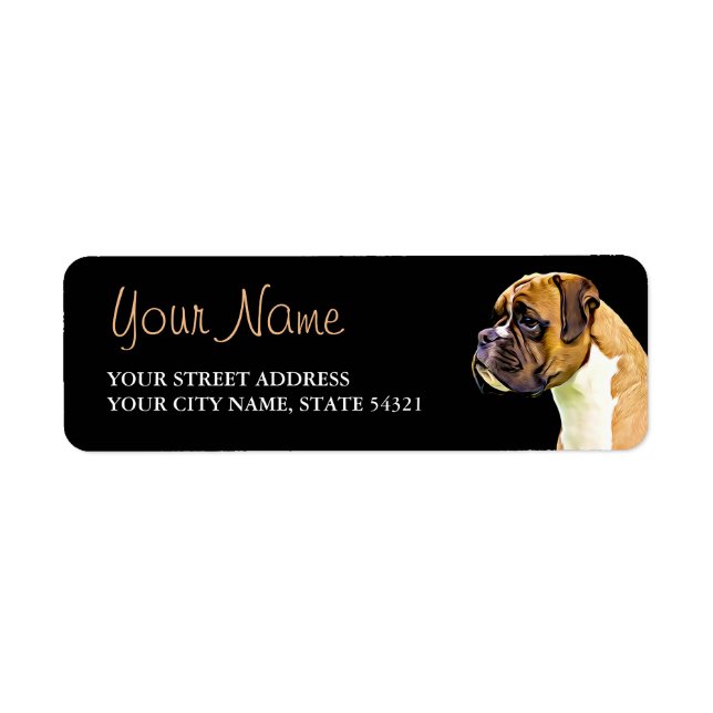 Boxer Dog Return Address Label (Front)