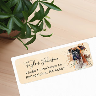 Boxer Dog Return Address Label