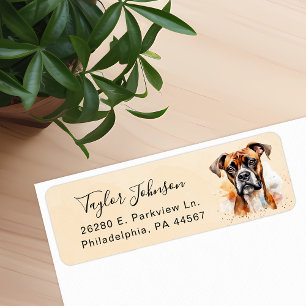 Boxer Dog Return Address Label