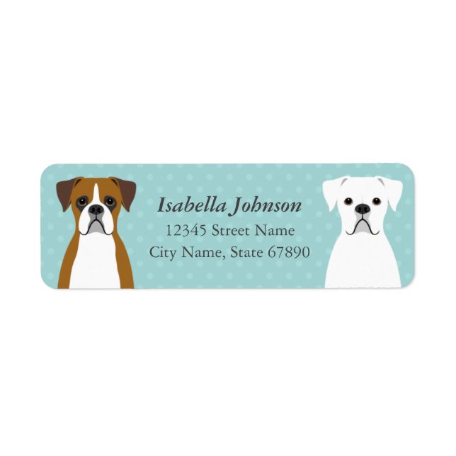 Boxer Dog Return Address Labels (Front)