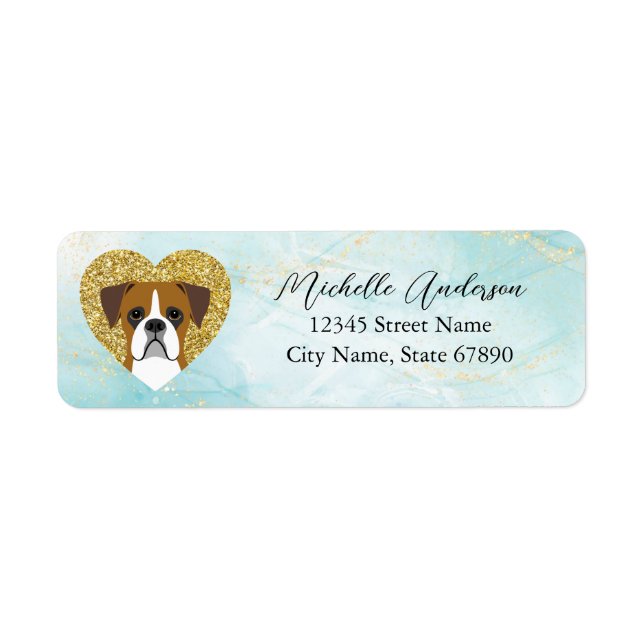 Boxer Dog Return Address Labels (Front)
