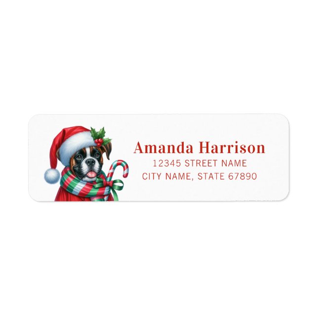 Boxer Dog Return Address Labels (Front)