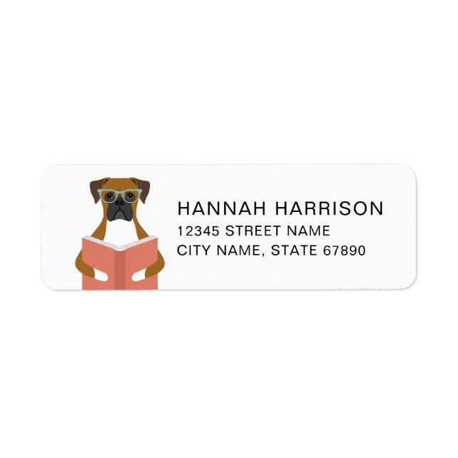 Boxer Dog Return Address Labels (Front)