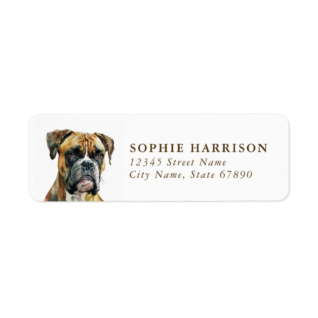 Boxer Dog Return Address Labels (Front)