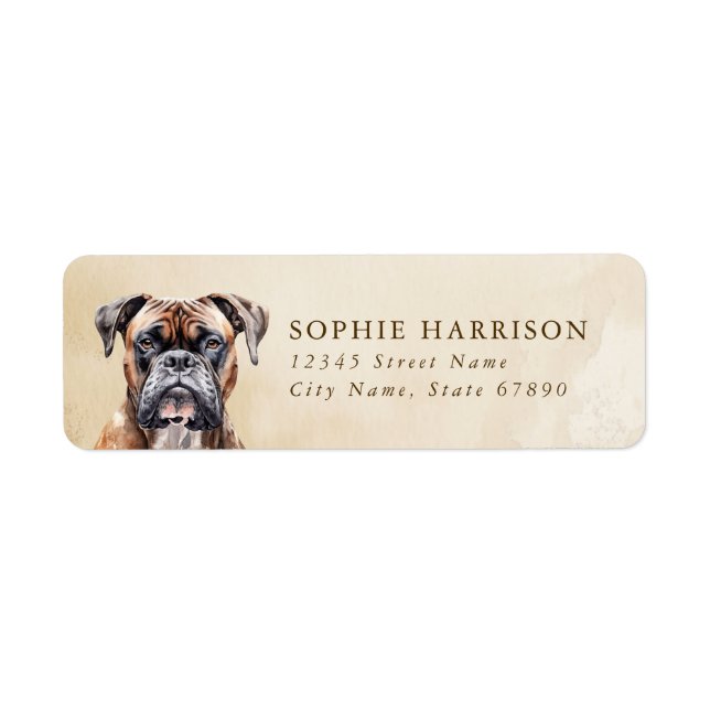Boxer Dog Return Address Labels (Front)