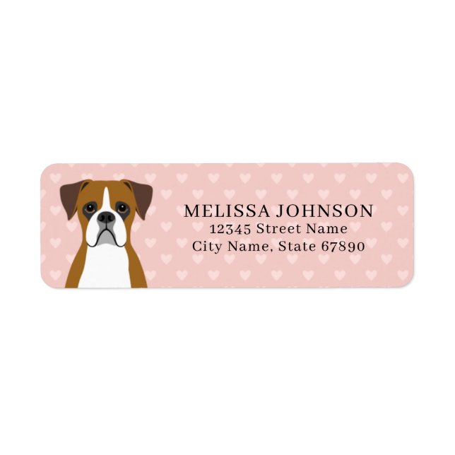 Boxer Dog Return Address Labels (Front)