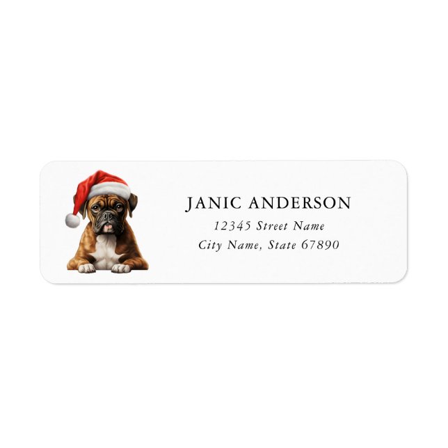 Boxer Dog Return Address Labels (Front)