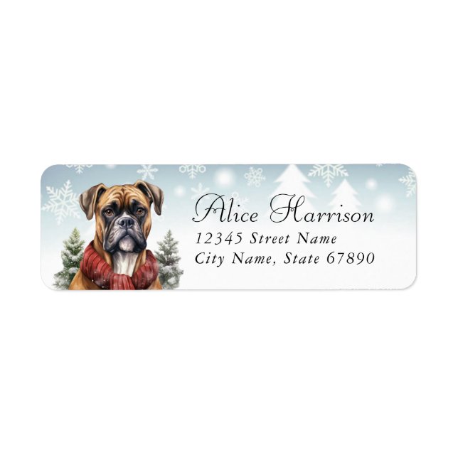 Boxer Dog Return Address Labels (Front)