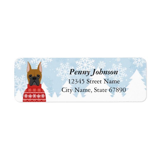 Boxer Dog Return Address Labels (Front)