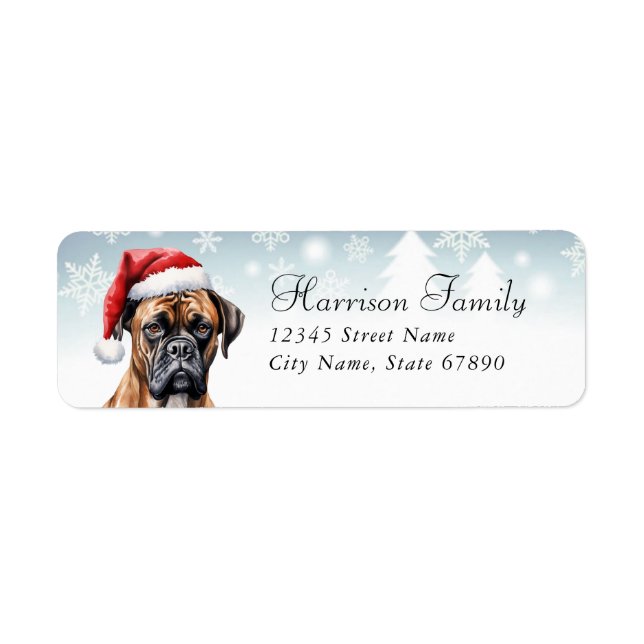 Boxer Dog Return Address Labels (Front)