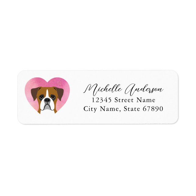 Boxer Dog Return Address Labels (Front)