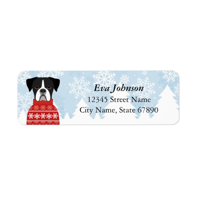 Boxer Dog Return Address Labels (Front)