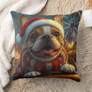 Boxer Dog Roller Coaster Christmas Cushion