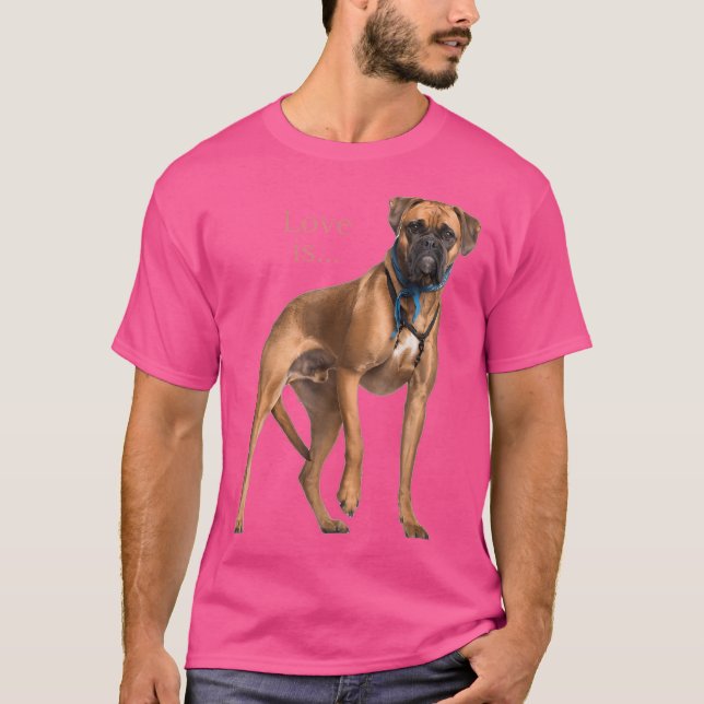 Boxer Dog Shirt Dog Mum Dad Love Is Puppy Pet Wome (Front)