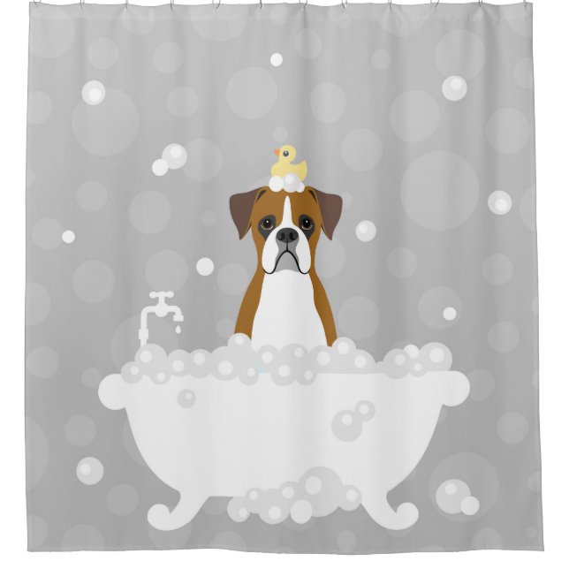 Boxer Dog Shower Curtain (Front)