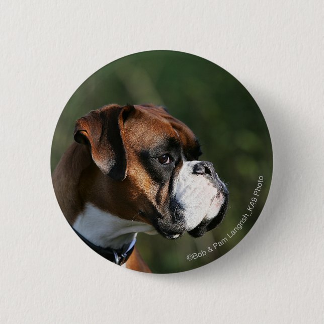 Boxer Dog Side Profile 6 Cm Round Badge (Front)