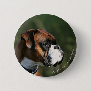 Boxer Dog Side Profile 6 Cm Round Badge