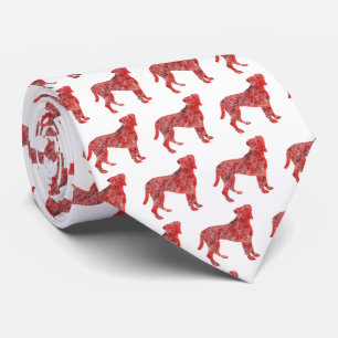 Boxer Dog Silhouette Cute Christmas White Neck Tie