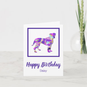 Boxer Dog Silhouette Cute PPY&B Birthday Card