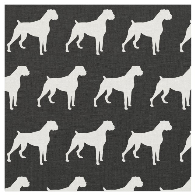 Boxer Dog Silhouette Pet Fabric (Close Up)