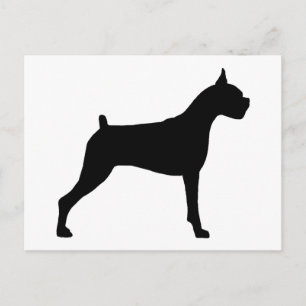 Boxer Dog Silhouette Postcard