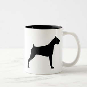 Boxer Dog Silhouette Two-Tone Coffee Mug