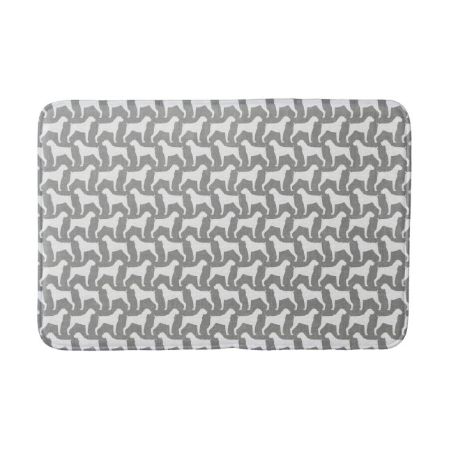 Boxer Dog Silhouettes Pattern Bath Mat (Front)