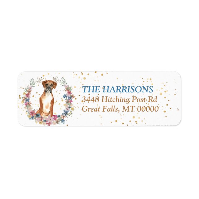 Boxer Dog Spring Flowers Wreath (Front)
