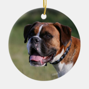 Boxer Dog Standing Ceramic Tree Decoration