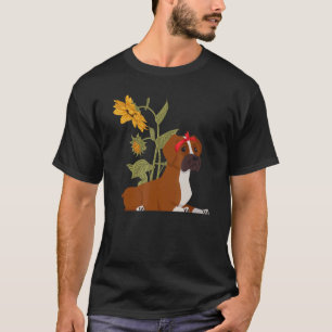 Boxer Dog Sunflower Boxer Dog Mum Dad T-Shirt