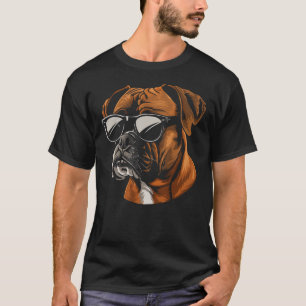Boxer Dog Sunglasses Funny Dog Mom Dad T-Shirt