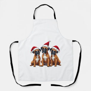 Boxer Dog Ugly Sweater Christmas Light Xmas Pajama Apron
