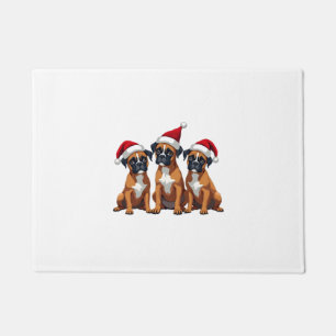 Boxer Dog Ugly Sweater Christmas Light Xmas Pajama Doormat